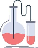 Analysis chemistry flask research test Flat Color Icon Vector