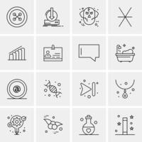 16 iconos de negocios universales vector ilustración de icono creativo para usar en proyectos relacionados con la web y dispositivos móviles