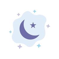 Moon Night Star Night Blue Icon on Abstract Cloud Background vector