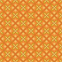 batik flower background with orange and brown color great for mockup, print vector