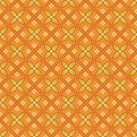 batik flower background with orange and brown color great for mockup, print vector