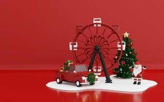 3d illustration of merry christmas photo