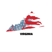 USA state Virginia. State silhouette, watercolor american flag background. png