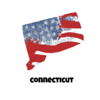 état des états-unis. silhouette d'état, fond de drapeau américain aquarelle. png