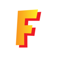 Letter f, comic style typeface with transparent background. png file