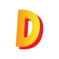 Letter d, comic style typeface with transparent background. png file