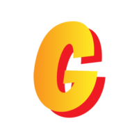 Letter g, comic style typeface with transparent background. png file