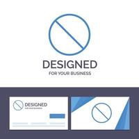 tarjeta de visita creativa y plantilla de logotipo cancelar prohibido no prohibido ilustración vectorial vector