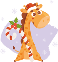 jul söt giraff med kola png