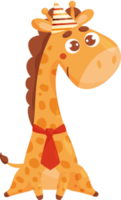 giraffe in verjaardag hoed png