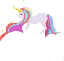 bonito unicornio con ilustración de pelo largo vector