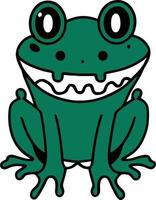 Excited Frog Smiling Cartoon Illustration vector