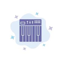 Controller Hardware Keyboard Midi Music Blue Icon on Abstract Cloud Background vector