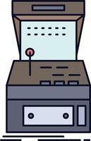 Arcade console game machine play Flat Color Icon Vector