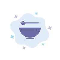 Bowl Food Kitchen Madrigal Blue Icon on Abstract Cloud Background vector