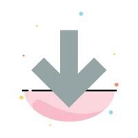 Arrow Down Back Abstract Flat Color Icon Template vector