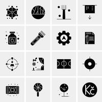 16 iconos universales de negocios vector ilustración de icono creativo para usar en proyectos relacionados con la web y dispositivos móviles