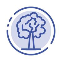 Tree Plant Growth Blue Dotted Line Line Icon vector