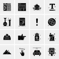 16 iconos universales de negocios vector ilustración de icono creativo para usar en proyectos relacionados con la web y dispositivos móviles