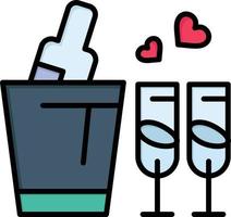 Bottle Glass Love Wedding  Flat Color Icon Vector icon banner Template