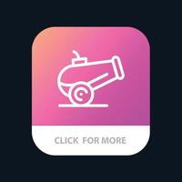 Canon Weapon Mobile App Button Android and IOS Line Version vector