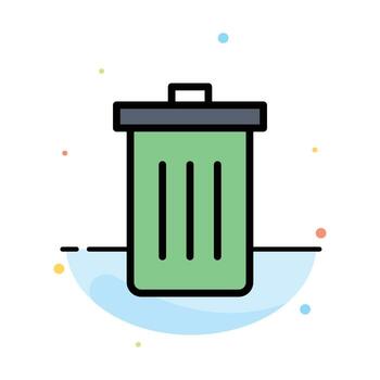 cesta sido eliminar basura basura resumen color plano icono plantilla vector