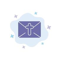 Massage Mail Holiday Easter Blue Icon on Abstract Cloud Background vector