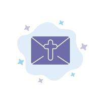 masaje correo vacaciones pascua icono azul sobre fondo de nube abstracta vector