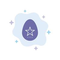 Egg Easter Holiday Spring Blue Icon on Abstract Cloud Background vector