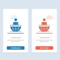 Global Process Business International Modern  Blue and Red Download and Buy Now web Widget Card Temp vector