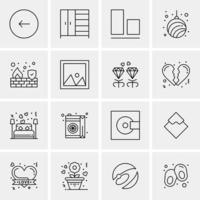 16 iconos de negocios universales vector ilustración de icono creativo para usar en proyectos relacionados con la web y dispositivos móviles