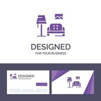 Creative Business Card and Logo template Lump Room Sofa Gallery Vector Illustration