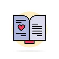 Book Love Heart Wedding Abstract Circle Background Flat color Icon vector