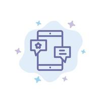 Chat Community Media Network Promotion Blue Icon on Abstract Cloud Background vector