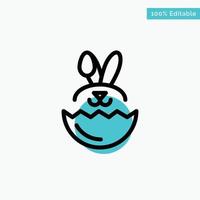 Egg Rabbit Easter turquoise highlight circle point Vector icon