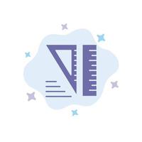 Education Geometrical Tools Blue Icon on Abstract Cloud Background vector