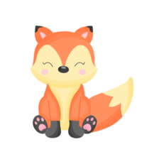ilustração de animal de raposa fofa