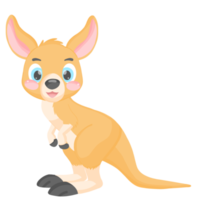 linda ilustración animal canguro png