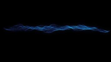 onda digital de partículas azuis com fundo abstrato de movimento de luz video