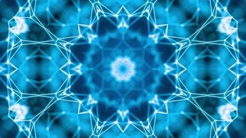 vj loop blau neon kaleidoskop. nahtlose Animation. video