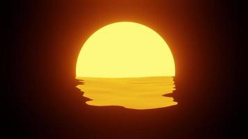 Bright orange close-up sun, creating sunny path on water video