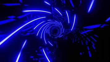 Blauer Tunnel mit hypnotischen Linien. nahtlos geloopte Animation 002 video