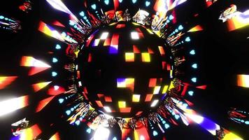 animação de loop vj sem costura de bola de discoteca neon video