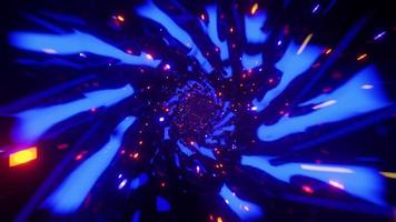 Blue tunnel with hypnotic lines. Seamless looped animation 001 video