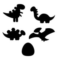 Character dragon silhouette set. Vector illustration.