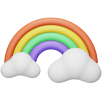 Rainbow 3d rendering isometric icon. png