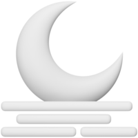 ícone isométrico de renderização 3d do nascer da lua. png