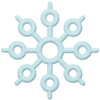 Schneeflocke 3D-Rendering isometrisches Symbol. png