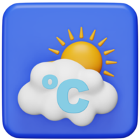 Weather app 3d rendering isometric icon. png