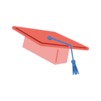 illustratie van diploma uitreiking kap. tekenfilm van diploma uitreiking pet in transparant. eenvoudig elementen van onderwijs ontwerp. gemakkelijk, uniek, elegant en schattig. PNG symbool baseren van ontwerp elementen